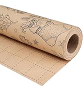 Ulmasinn Sketch-Style Christmas Wrapping Paper Roll - Brown Kraft Paper 17