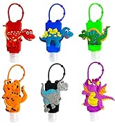 VHOPMORE 6Pcs Travel Size Kids Empty Hand Sanitizer Bottles with Keychain Holder Detachable Silic...