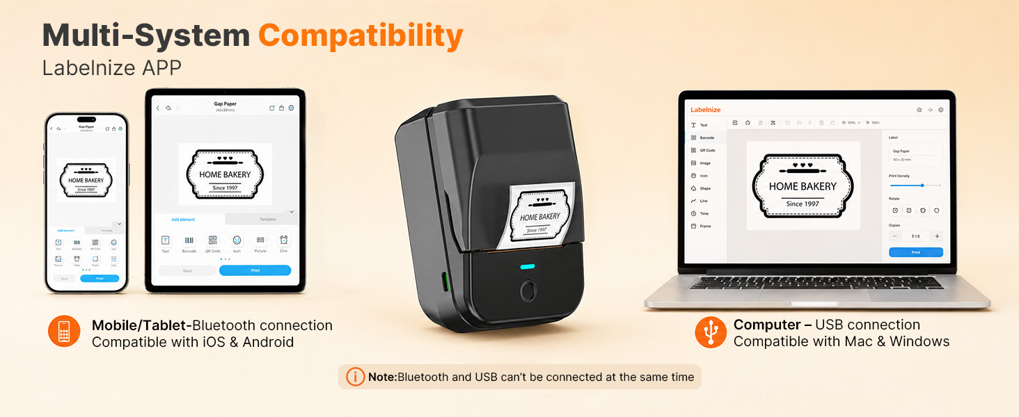 label maker machine with tape label printer thermal printer sticker printer thermal label printer