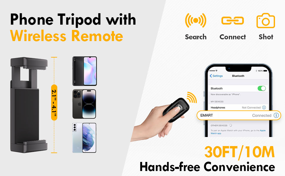 phone tripod with 30ft wireless remote