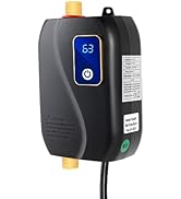 110V Tankless Water Heater Electric, 3000W Under Sink Instant Hot Water Heater with LED Display f...
