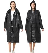 RUISHYY Rain Ponchos for Adults, Reusable EVA Rain Coats Waterproof Hooded Rain Jackets Rainwear ...