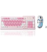 Aula F3099 Wireless Keyboard with Media Knob RGB Backlit Gaming Keyboard +SOLAKAKA SM802 Wireless...