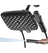 JDO High Pressure Rain Shower Head with Handheld Spray Matte Black | 7 Modes Dual Shower Head, 10...
