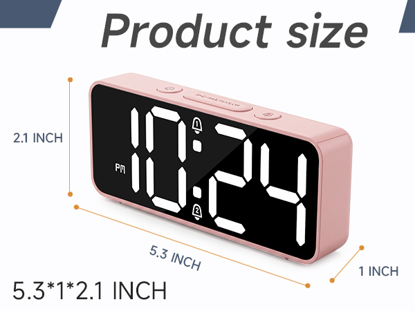 small digital alarm clock compact size for bedroom travel bedside desk dorm shelf tiny