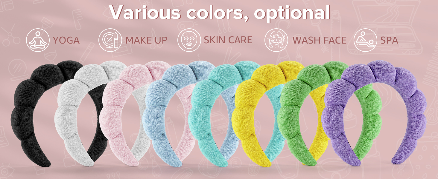 spa skincare headband makeup headband headband for washing face black pink headband