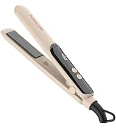 ANNLARY Mini Hair Straightener for Travel, Small Flat Iron | Dual voltage with LED display, adjus...