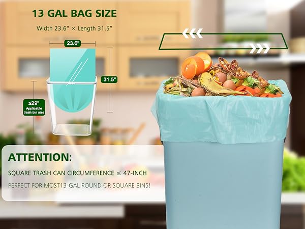 13 gallon kitchen trash bags