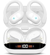 Qecnato Wireless Earbuds Bluetooth 5.4 Headphones 75H Stereo Deep Bass Sports Over Ear Buds with ...