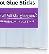 SUNFATT Full Size Hot Glue Sticks,(30 Pcs)8" x 0.43" Crystal Clear Glue Sticks Perfect for Hot Gl...