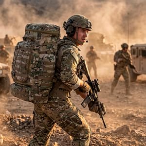 Large tactical backpack MOLLE pack camouflage range pack