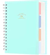 CAGIE 5 Subject Notebooks College Ruled Spiral Notebook 5x7 Hardcover Notebook with Divider Tabs ...