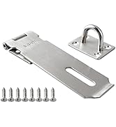 Alise Hasp Lock,Door Hinge Lock Padlock,Black Clasp Latch Hinges Lock for Doors,SUS 304 Stainless...