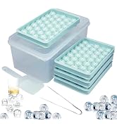FOSOE 4 Pack Ice Cube Trays with Bin & Scoop, Small Round Ice Cube Trays Easy Release, 132 PCS Ti...