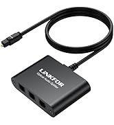 LiNKFOR Optical Cable Splitter 1x3 SPDIF Toslink with 1PCS Optical Audio Cable Aluminum Shell Tos...