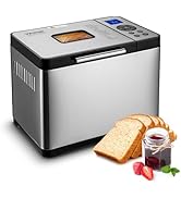 VEVOR Bread Maker, 19-in-1 2LB Dough Machine, Nonstick Ceramic Pan Automatic Breadmaker with Glut...