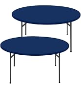 Moosfor Round Spandex Tablecloth 2 Pack, Elastic Fitted Waterproof Tablecloths for 36