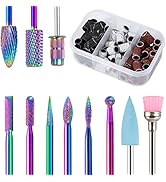 BQAN Nail Drill Bits, 10Pcs 3/32 in Carbide Professional Drill Bit Set for Nail Tech, Remove Acry...