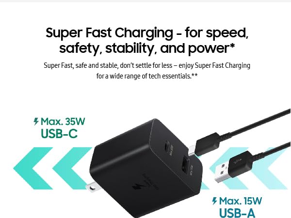 Samsung 35W Duo Wall Charger Adapter Black