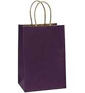 BagDream Kraft Paper Bags 50Pcs 5.25x3.75x8 Inches Small Paper Gift Bags with Handles Bulk Shoppi...