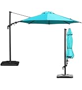 Abba Patio 10FT Vienna Offset Patio Umbrella Outdoor Cantilever Umbrella with 360° Rotation Desig...