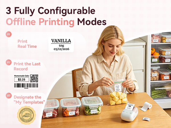 NIIMBOT B2 2 Inch Portable Label Maker with tape, offline printing
