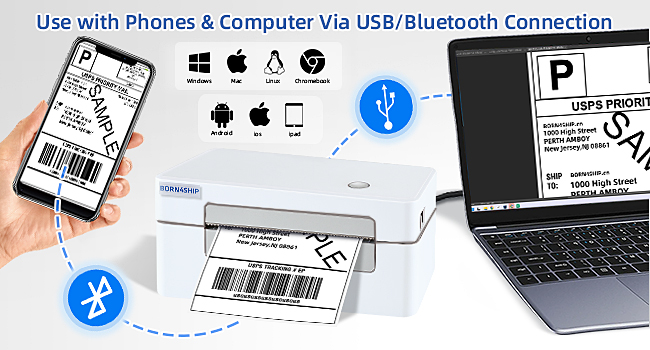 4x6 Shipping Label Printer,Bluetooth Thermal Printer,4x6 Thermal Printer,4x6 printer