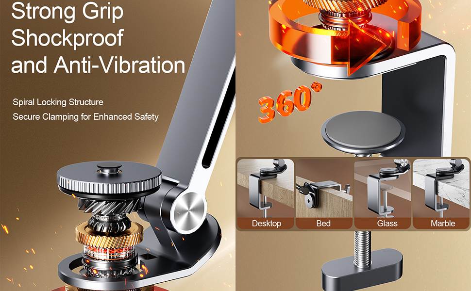 360° Rotation Flexible Long Arm Foldable Desktop Phone Stand Mechanical Rotation Tablet Holder