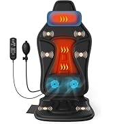 Vibration Massage Seat Cushion with Heat, Lumbar Cooling Comfort, Adjustable Heated 3D Neck Suppo...