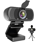 Webcam HD 1080P,Webcam with Microphone, USB Desktop Laptop Camera with 110 Degree Widescreen,Stre...