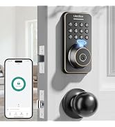 Ulecoce U68 Fingerprint Keypad Deadbolt with Knob Set, Oil Rubbed Bronze | Keyless Entry Door Loc...