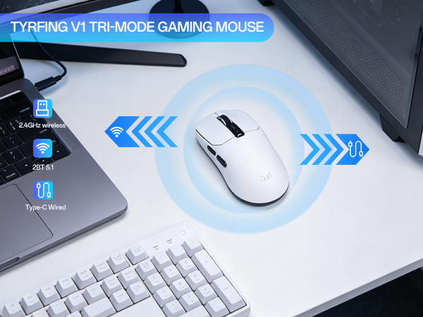 Tri-mode gaming mouse