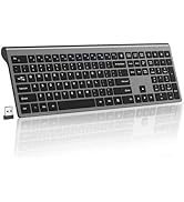 Silent Wireless Keyboard, Slim USB Cordless Keyboard with Numeric Keypad, Calculator Button, Ultr...
