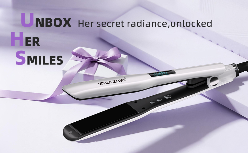 her flat iron hair straightener