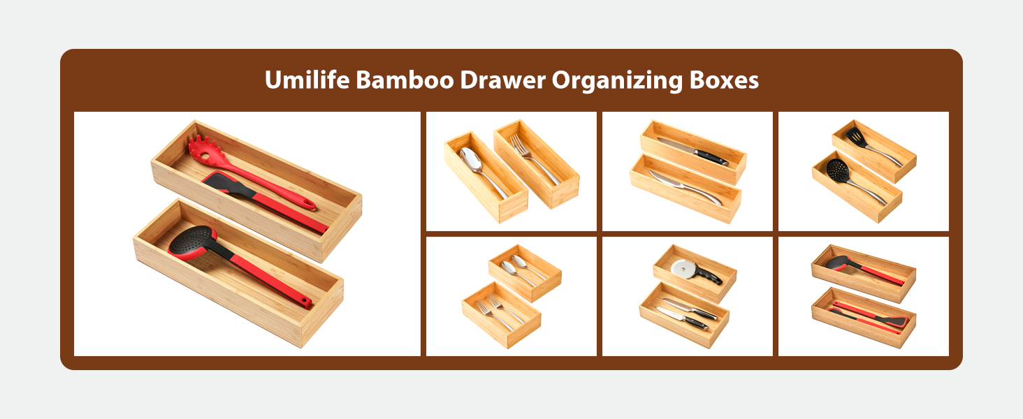 Bamboo Drawer Organizing Boxes-A+01