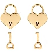 Warmtree Small Metal Heart Shaped Padlock Mini Lock with Key for Jewelry Box Storage Box Diary Bo...