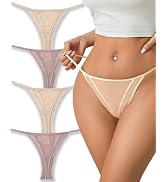 Leporem Womens Sheer Mesh Thongs Breathable Seamless Underwear 4 Pack