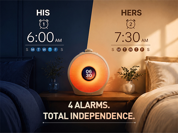 4 independent alarm clock 7-day programmable