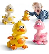 iPlay, iLearn Press to Go Duck Car Toys Set for Toddlers 1-3, Baby Push Go Racing Cars, Infant Pl...