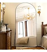 GLSLAND-38x77 inch Arched Full Length Mirror - Floor Mirrors Aluminum Alloy Frame Full Body Dress...
