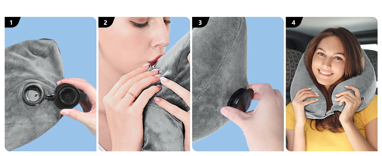 How do I inflate the pillow? With the patented valve, the pillow inflates in just 3 seconds