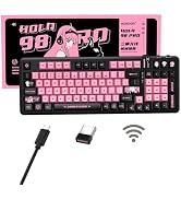 AUSDOM 98Pro Wireless Mechanical Keyboard, Tri-Mode Bluetooth/2.4GHz/USB-C Gasket Hot Swappable C...