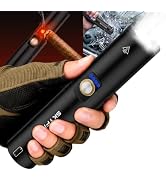 SKYFIRE LED Rechargeable Flashlight with Electric Lighter, 3000 High Lumens Tactical Flashlights ...