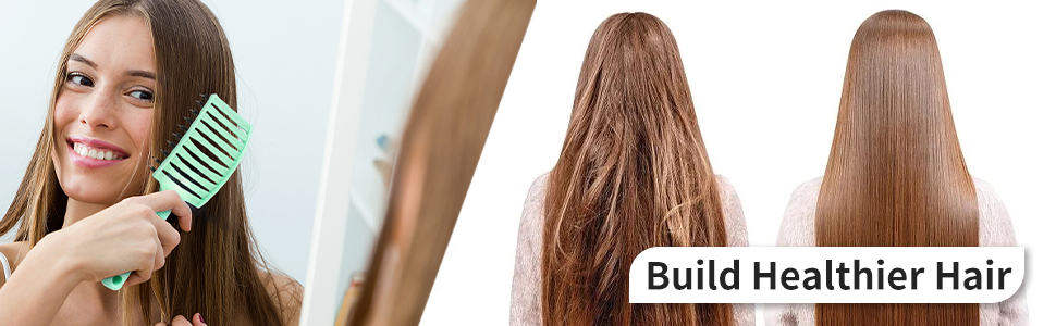Build healthy hair scalp detangling curly for hair vented curved voremy magic detangler brush