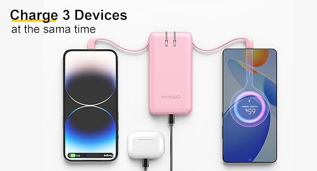 Power Bank Built-in Cables
