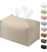 PENGLONG PU Leather Tissue Box Cover Holder Rectangle, Long Tissue Holder Case Facial Paper Organ...