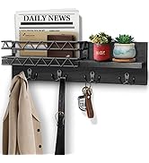 Key Holder for Wall, AXTEE Mail and Key Holder Wall Mount with 4 Double Key Hook and Mail Holder,...