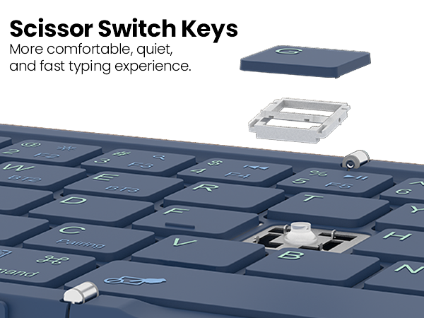 Scissor Switch Keys, more comfortable, quiet,and fast typing experience.