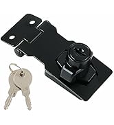 Alise Keyed Hasp Lock,2.5 Inch Safety Packlock Clasp Hasp Lock Latch with Lock, Black Door Hinge ...