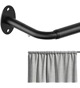 ENJOYBASICS 1 Pc Wrap Around Curtain Rod 28-53", Quick Release, Black | Press-to-Release Design f...